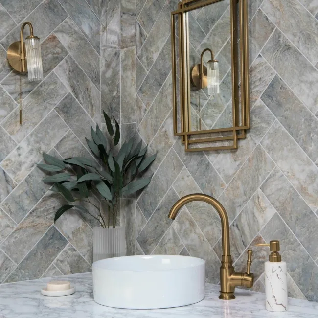 Passion Onyx Pear Light Green Marble Effect Wall Tiles