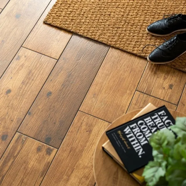 Rustic Oak Wood Effect Ceramic Floor Tiles