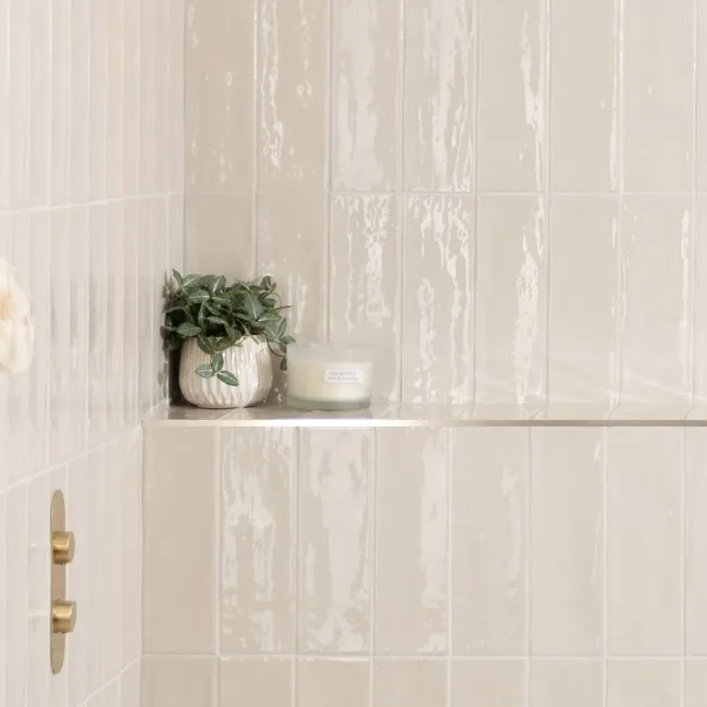 Rustic Almond Gloss Beige Metro Tiles