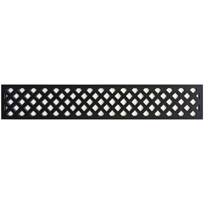 LuxeLine Composite Fence Panel Walnut 3ft High - Lattice Decorative Screen with Aluminium Post