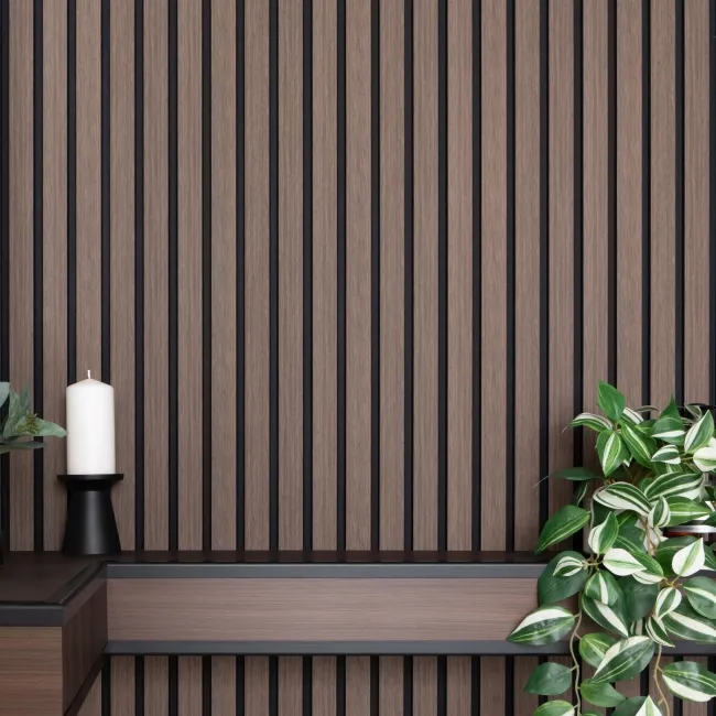 Trepanel Aqua 3D® Waterproof Walnut Brown Wood Effect Slat Panels 3 Pack (Covers 1.39SQM)