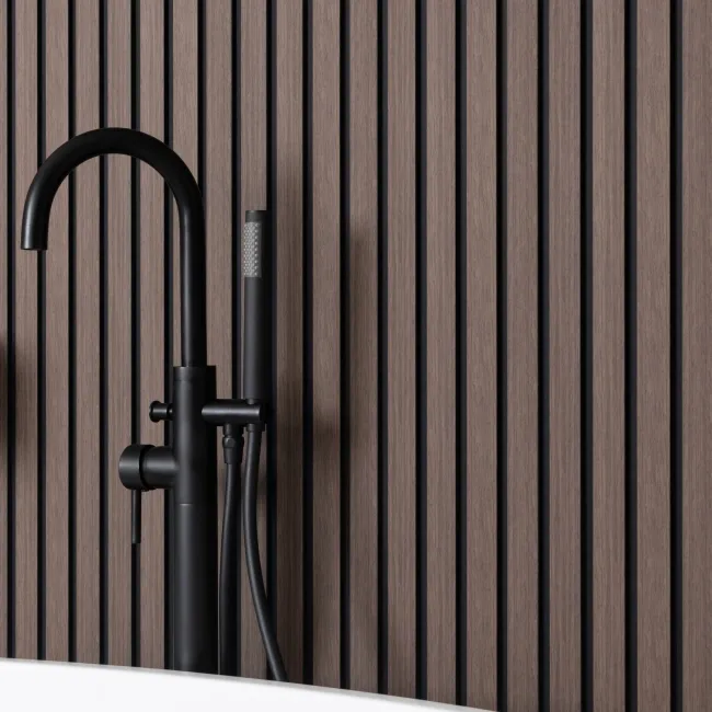 Trepanel Aqua 3D® Waterproof Walnut Brown Wood Effect Slat Panels 3 Pack (Covers 1.39SQM)