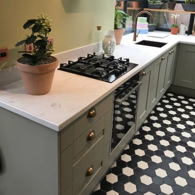 White Hexagon Tiles