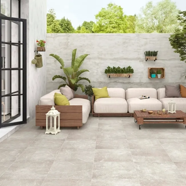 Medici Natural Beige Stone Effect 20mm Porcelain Paving Slabs
