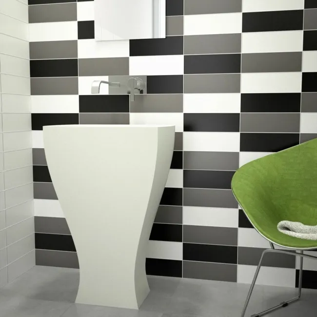 Linear White Matt Brick Shape Wall Tiles 300x100