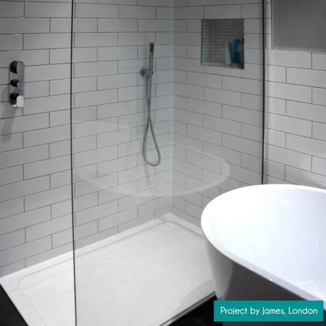 Rhian White Gloss Brick Ceramic Wall Tiles
