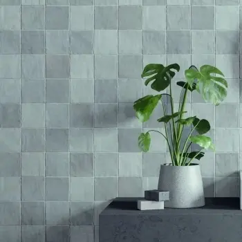 Zellige Mini Grey Square Gloss Rustic  Wall Tiles