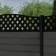 LuxeLine Composite Fence Panel Dark Grey 6ft High - Curve Top Lattice Decorative Screen with Buried Aluminium Post