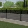 LuxeLine Composite Fence Panel Light Grey 3ft High - Slat Decorative Screen with Aluminium Post