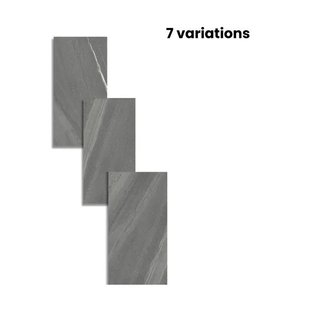 April Graphite Stone Effect Matt Porcelain Wall and Floor Tile