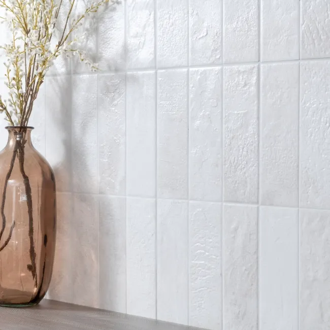 Raku White Rustic Ceramic Wall Tiles