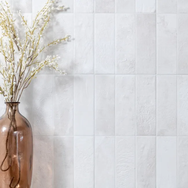 Raku White Rustic Ceramic Wall Tiles