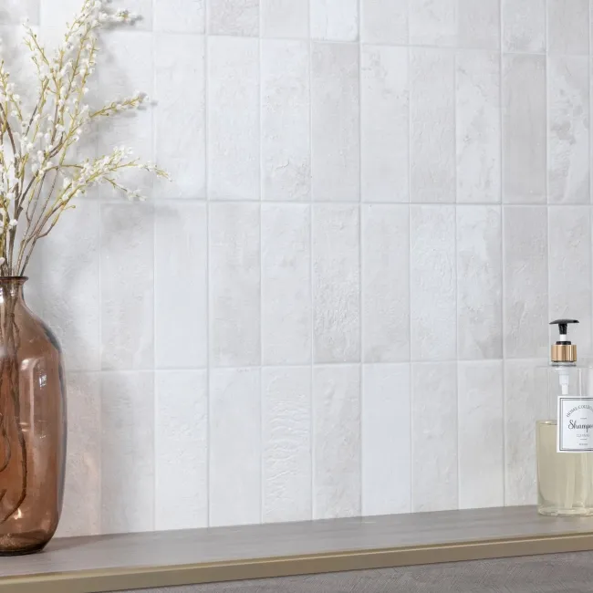 Raku White Rustic Ceramic Wall Tiles