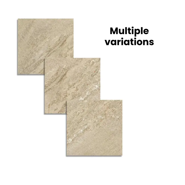 Icaria Ocre Brown Stone Effect 20mm Porcelain Paving Slabs