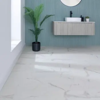 Frost White Marble Tile Luxury Click Vinyl Flooring 5.5mm