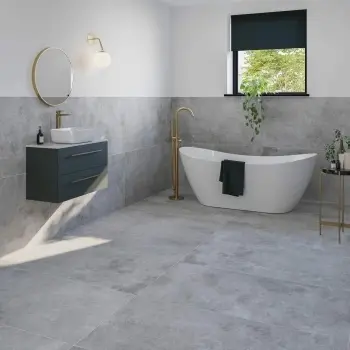 Foil Ash Grey Large Metallic Stone Effect 1200x600 Wall and Floor Tiles