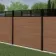 LuxeLine Composite Fence Panel Teak 6ft High - Slat Decorative Screen with Aluminium Post