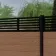 LuxeLine Composite Fence Panel Teak 6ft High - Slat Decorative Screen with Aluminium Post