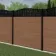 LuxeLine Composite Fence Panel Teak 6ft High - Floral Decorative Screen with Aluminium Post