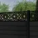 LuxeLine Composite Fence Panel Black 6ft High - Moroccan Decorative Screen with Buried Aluminium Post