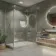 Trepanel Aqua® Matt Grey Concrete Effect PVC Shower Wall Panel