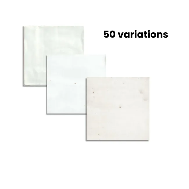 Zellige Mini White Square Gloss Rustic Wall Tiles