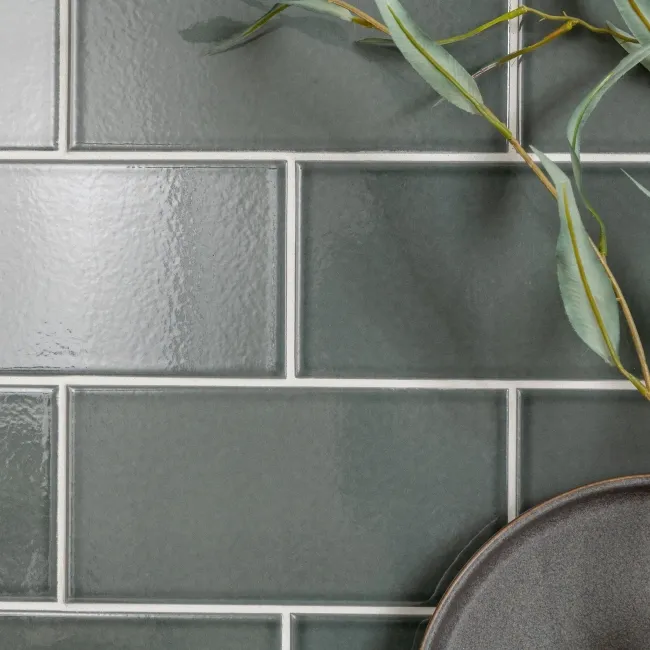 Craquelure Ash Gloss Grey Metro Tiles