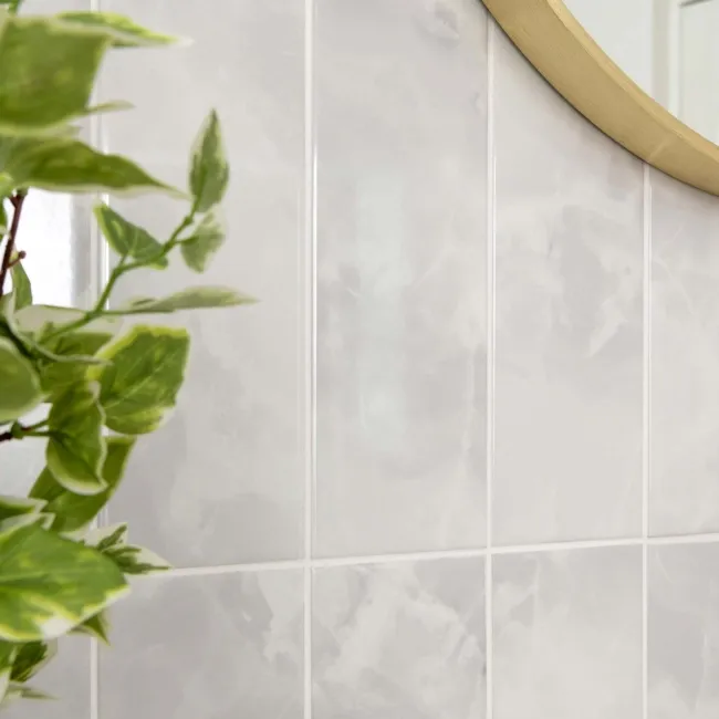 Passion Onyx Clouds Light Grey Marble Effect Wall Tiles