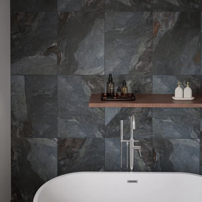 Lockstone Sapphire Blue Matt Slate Effect Wall and Floor Porcelain Tiles