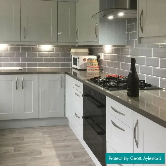 Jubilee Ceramic Grey Gloss Metro Wall Tiles