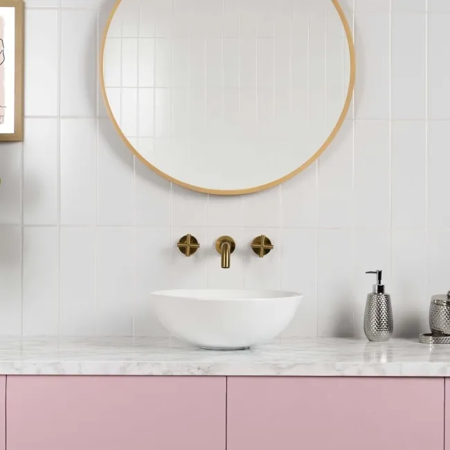 Rhian Blanco White Ceramic Matt Brick Wall Tiles