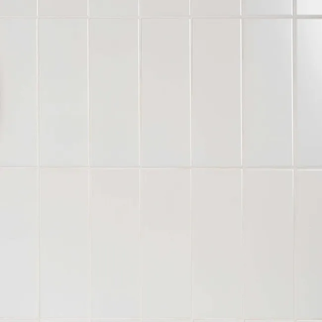 Rhian Blanco White Ceramic Matt Brick Wall Tiles