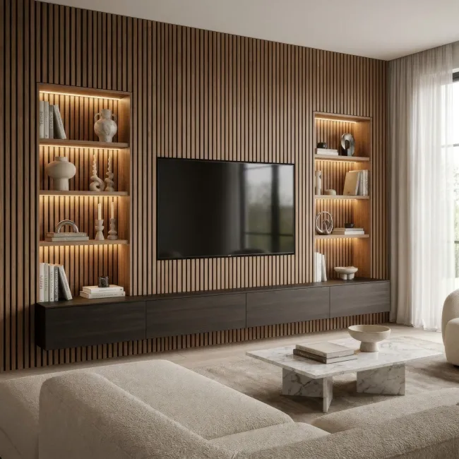 Trepanel® Smoked Oak Acoustic Wood Wall Panels
