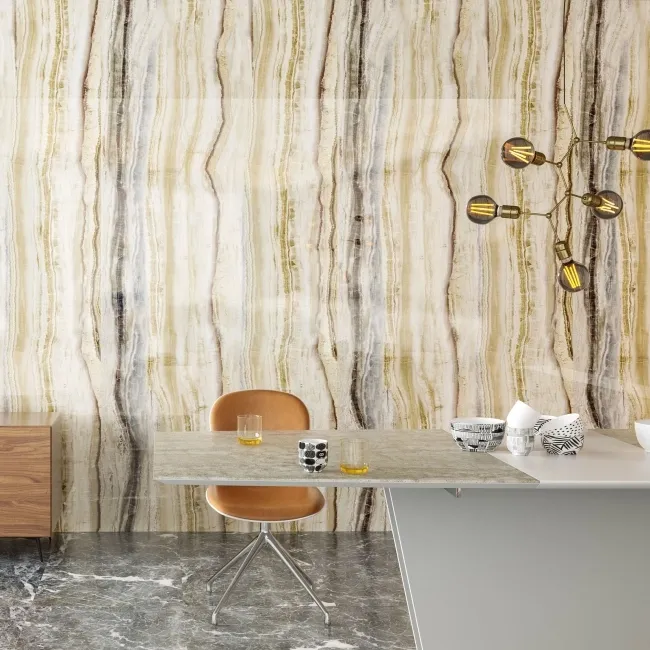 Trepanel Aqua Luxe® Onyx Multicolour Marble Effect Embossed Gloss SPC XXL Wall Panel