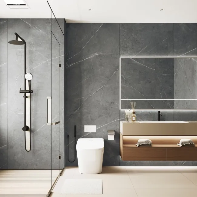 Trepanel Aqua Luxe® Grey Marble Effect Satin SPC XXL Wall Panel