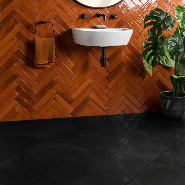 Cosmic Night Black Semi Polished Stone Effect Wall and Floor Tiles