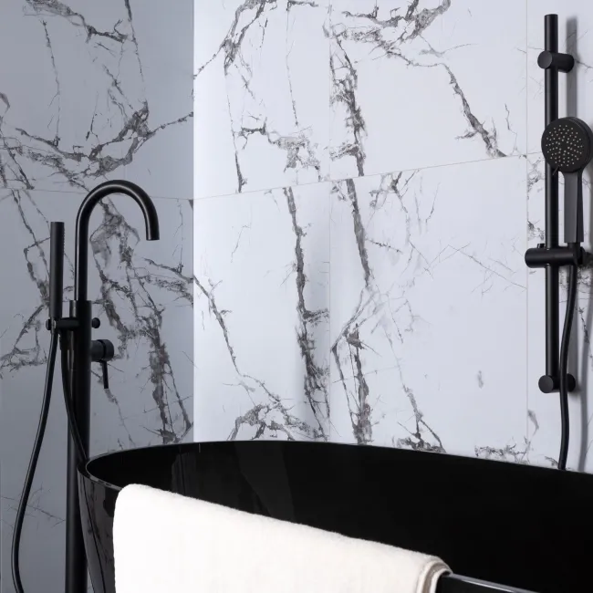 Trepanel Aqua Luxe® Calacatta Marble Effect Satin Embossed SPC Wall Panel 4 Pack (Covers 2.80 SQM)
