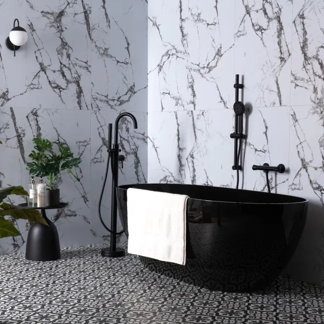 Trepanel Aqua Luxe® Calacatta Marble Effect Satin Embossed SPC Wall Panel 4 Pack (Covers 2.80 SQM)