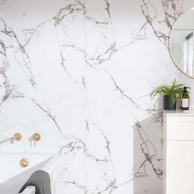 Trepanel Aqua Luxe® Calacatta Marble Effect Satin Embossed SPC XXL Wall Panel