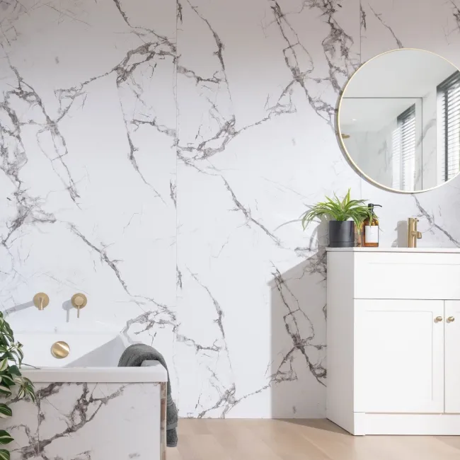 Trepanel Aqua Luxe® Calacatta Marble Effect Satin Embossed SPC XXL Wall Panel