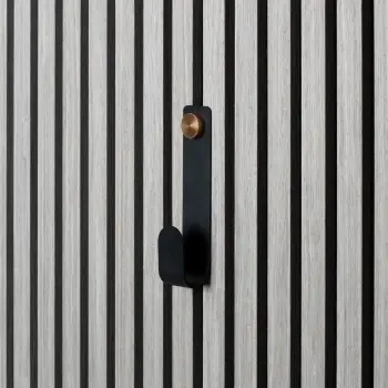 Trepanel Customise® Black Vertical Metal Hook with Brass Screw