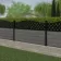 LuxeLine Composite Fence Panel Light Grey 3ft High - Curve Top Lattice Decorative Screen with Aluminium Post