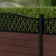 LuxeLine Composite Fence Panel Walnut 3ft High - Geometric Decorative Screen with Aluminium Post
