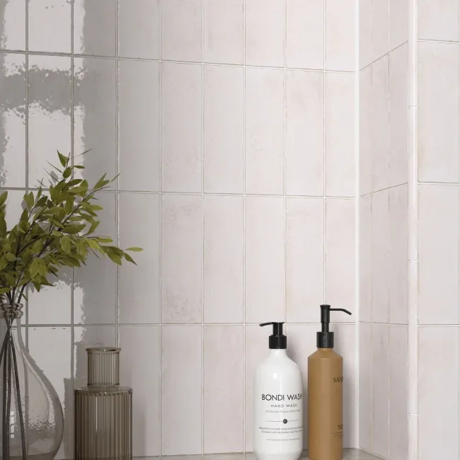 Bohemian Antique White Brick Effect Gloss Porcelain Wall Tile