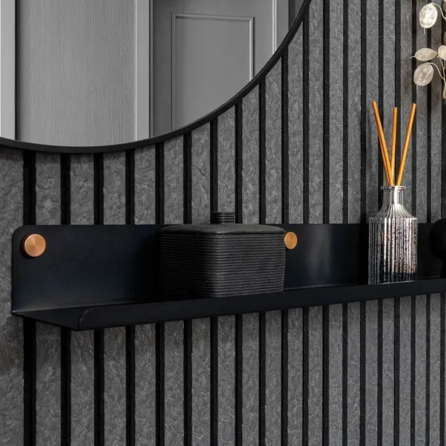 Trepanel Customise® Black Shelf 759mm Inc Brass Twist-Lock System