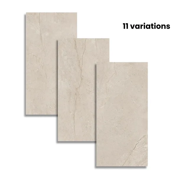 Ambleside Beige Stone Effect Matt Porcelain Paving Slabs