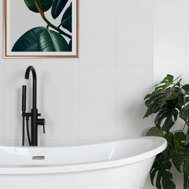 Aleutian Mountain Plain White Matt 600x300mm Tiles