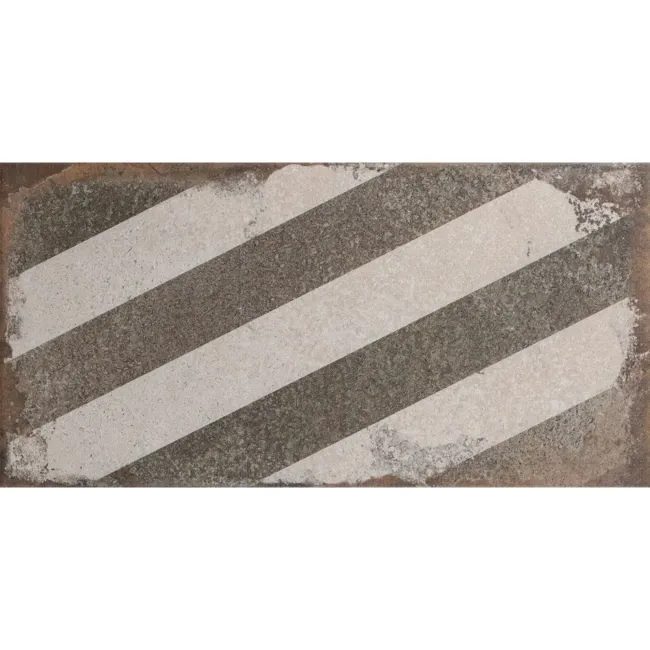 Brixton Taupe Grey Striped Matt Pattern Wall Tiles