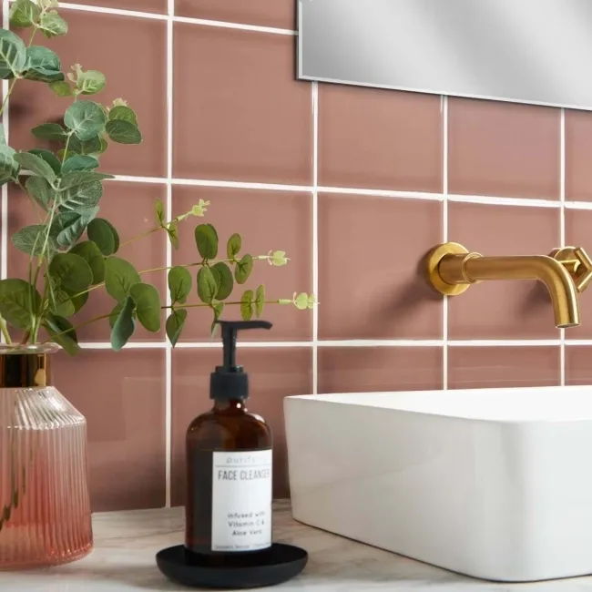 Capsule® Taupe Gloss Victorian Flat 150x150 Wall Tiles
