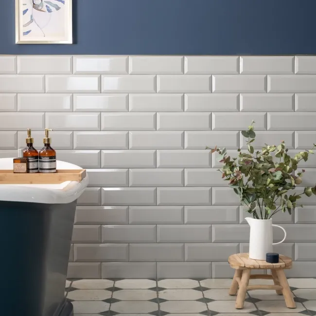 Ceramic Gloss Light Grey Metro Tiles